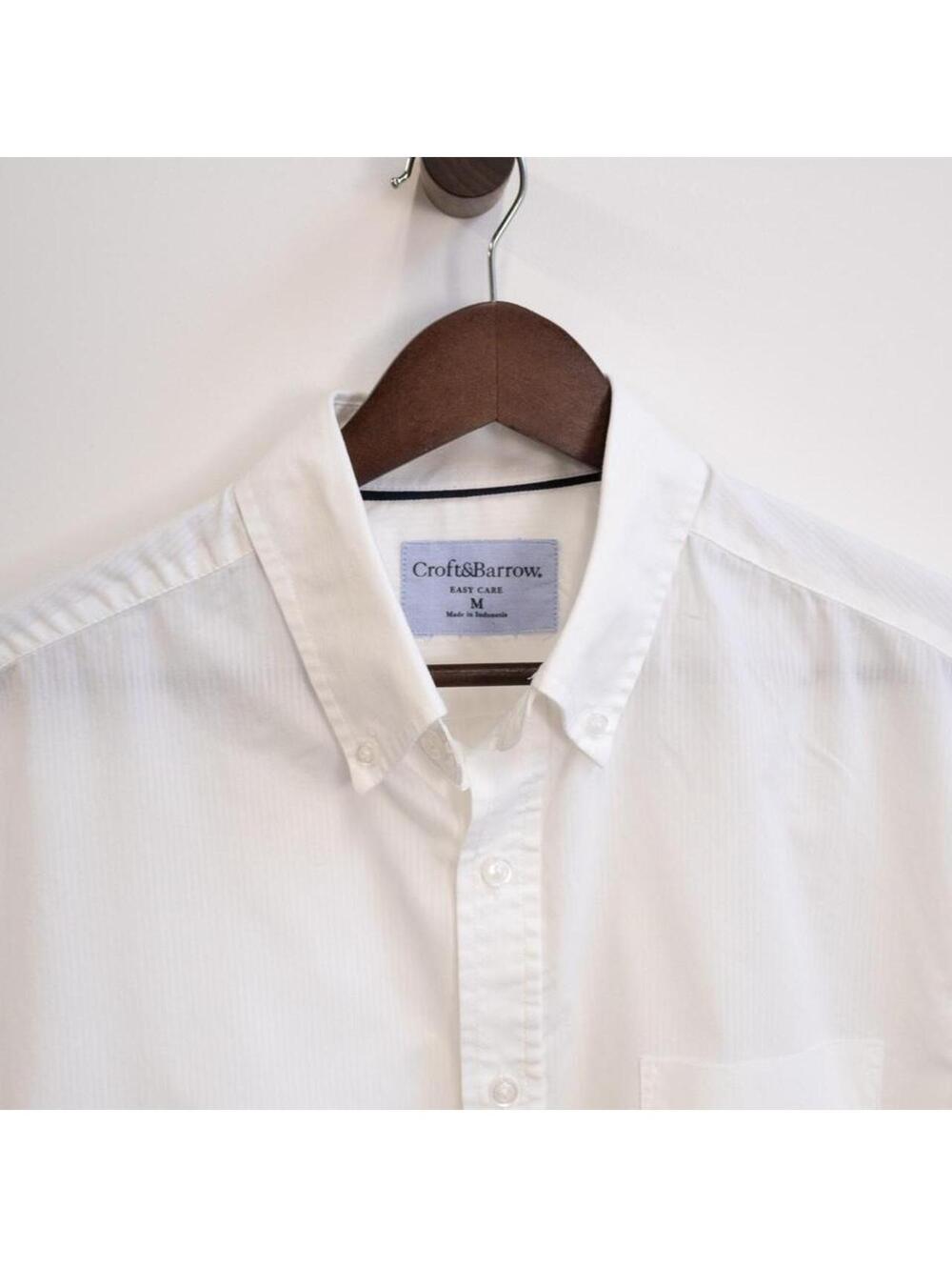 Croft & Barrow Easy Care White Short Sleeve Button-Up Shirt